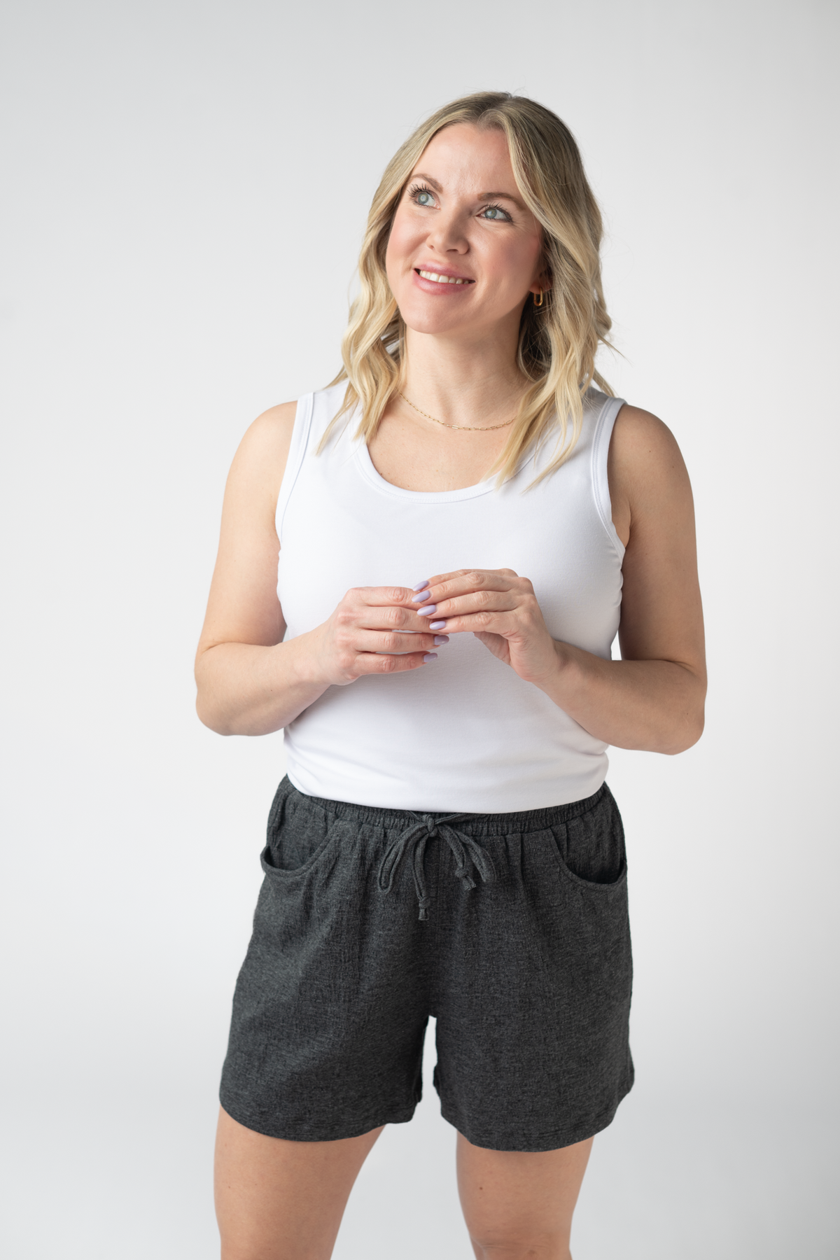 Candice Crinkle Shorts - Charcoal-shorts-Villari Chic, women's online fashion boutique in Severna, Maryland