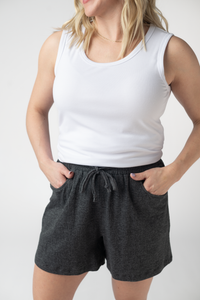 Candice Crinkle Shorts - Charcoal-shorts-Villari Chic, women's online fashion boutique in Severna, Maryland