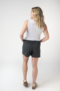 Candice Crinkle Shorts - Charcoal-shorts-Villari Chic, women's online fashion boutique in Severna, Maryland