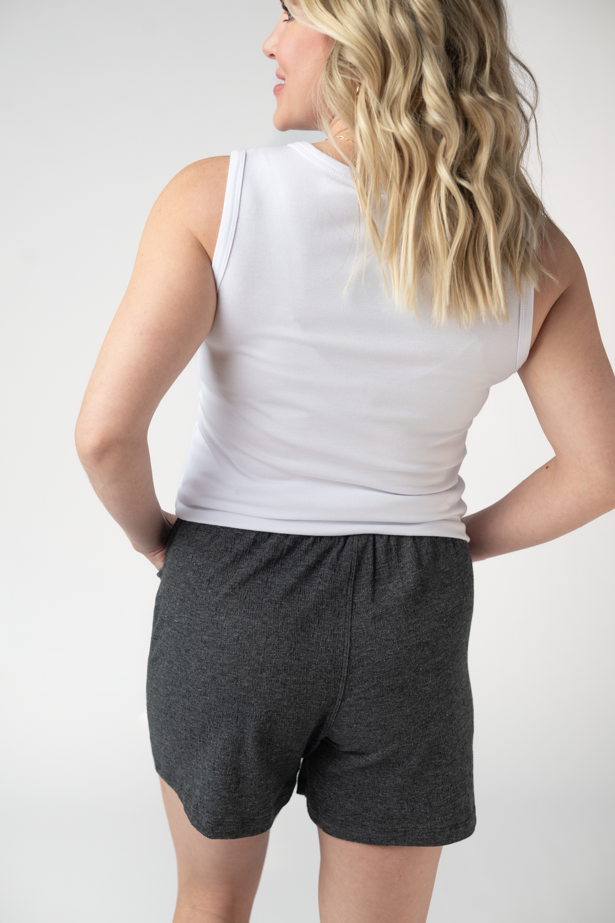 Candice Crinkle Shorts - Charcoal-shorts-Villari Chic, women's online fashion boutique in Severna, Maryland