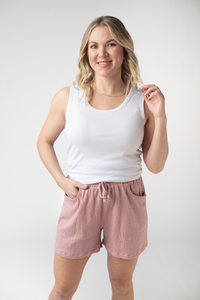 Candice Crinkle Shorts - Dusty Rose-shorts-Villari Chic, women's online fashion boutique in Severna, Maryland
