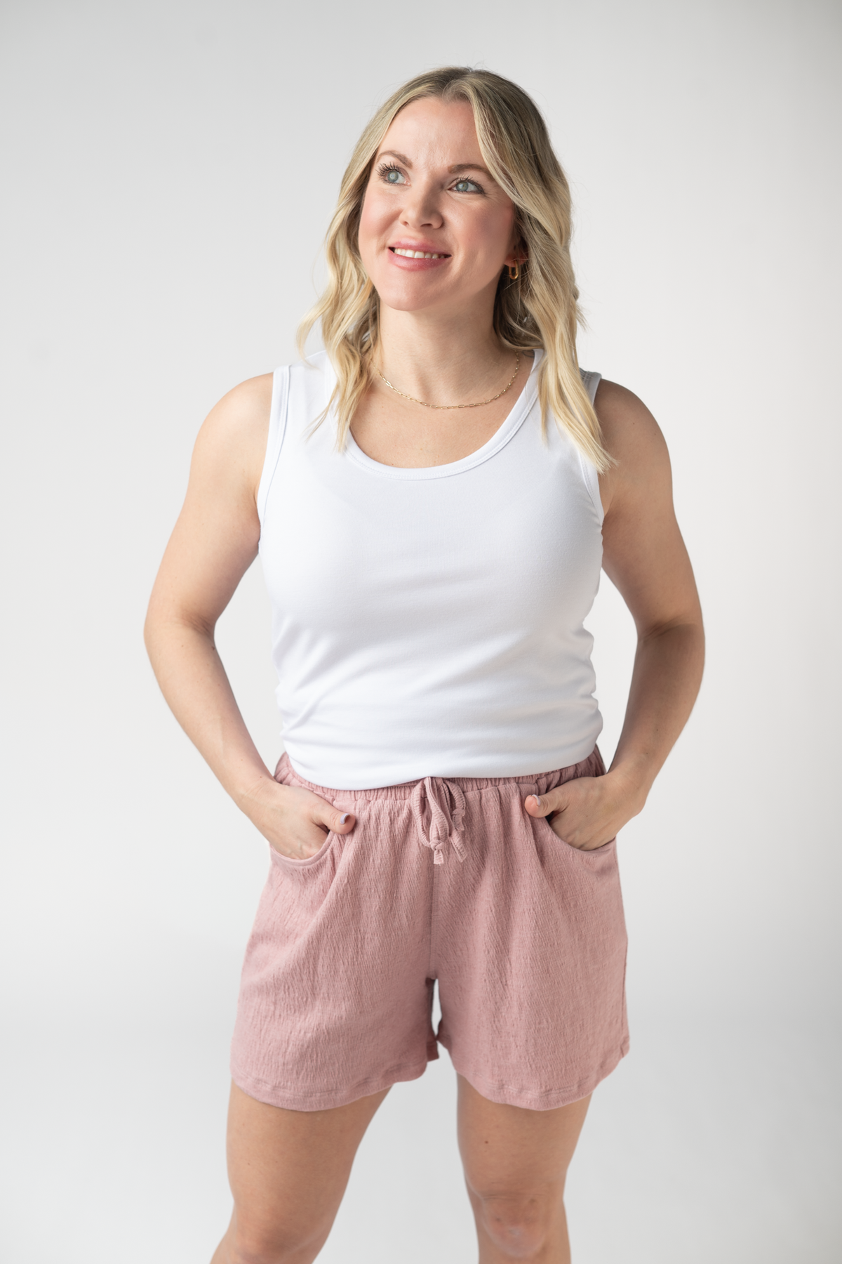 Candice Crinkle Shorts - Dusty Rose-shorts-Villari Chic, women's online fashion boutique in Severna, Maryland