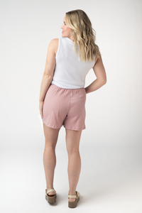 Candice Crinkle Shorts - Dusty Rose-shorts-Villari Chic, women's online fashion boutique in Severna, Maryland