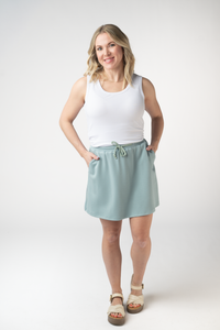 Serena Luxe Skort - Ocean Blue-skirts-Villari Chic, women's online fashion boutique in Severna, Maryland