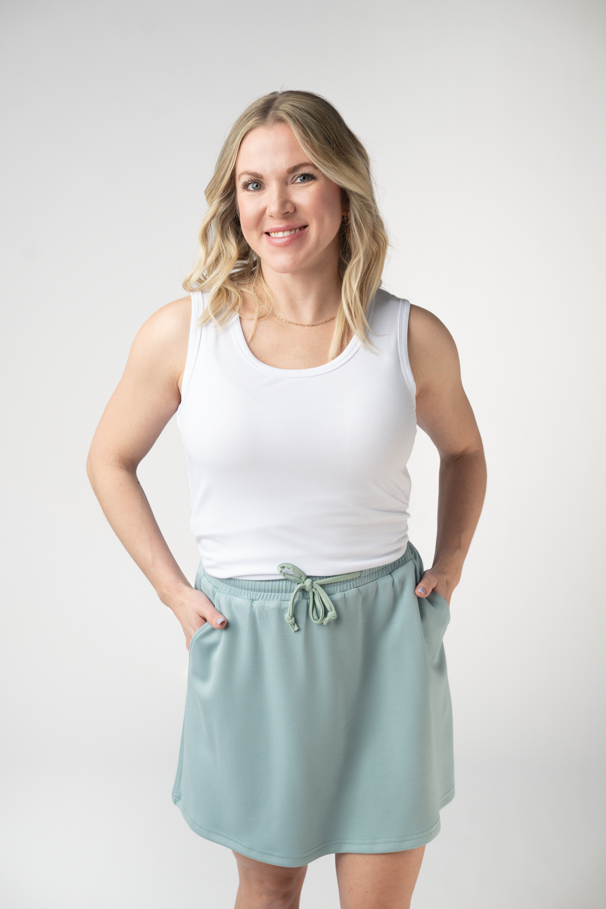 Serena Luxe Skort - Ocean Blue-skirts-Villari Chic, women's online fashion boutique in Severna, Maryland