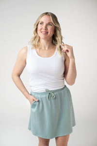 Serena Luxe Skort - Ocean Blue-skirts-Villari Chic, women's online fashion boutique in Severna, Maryland