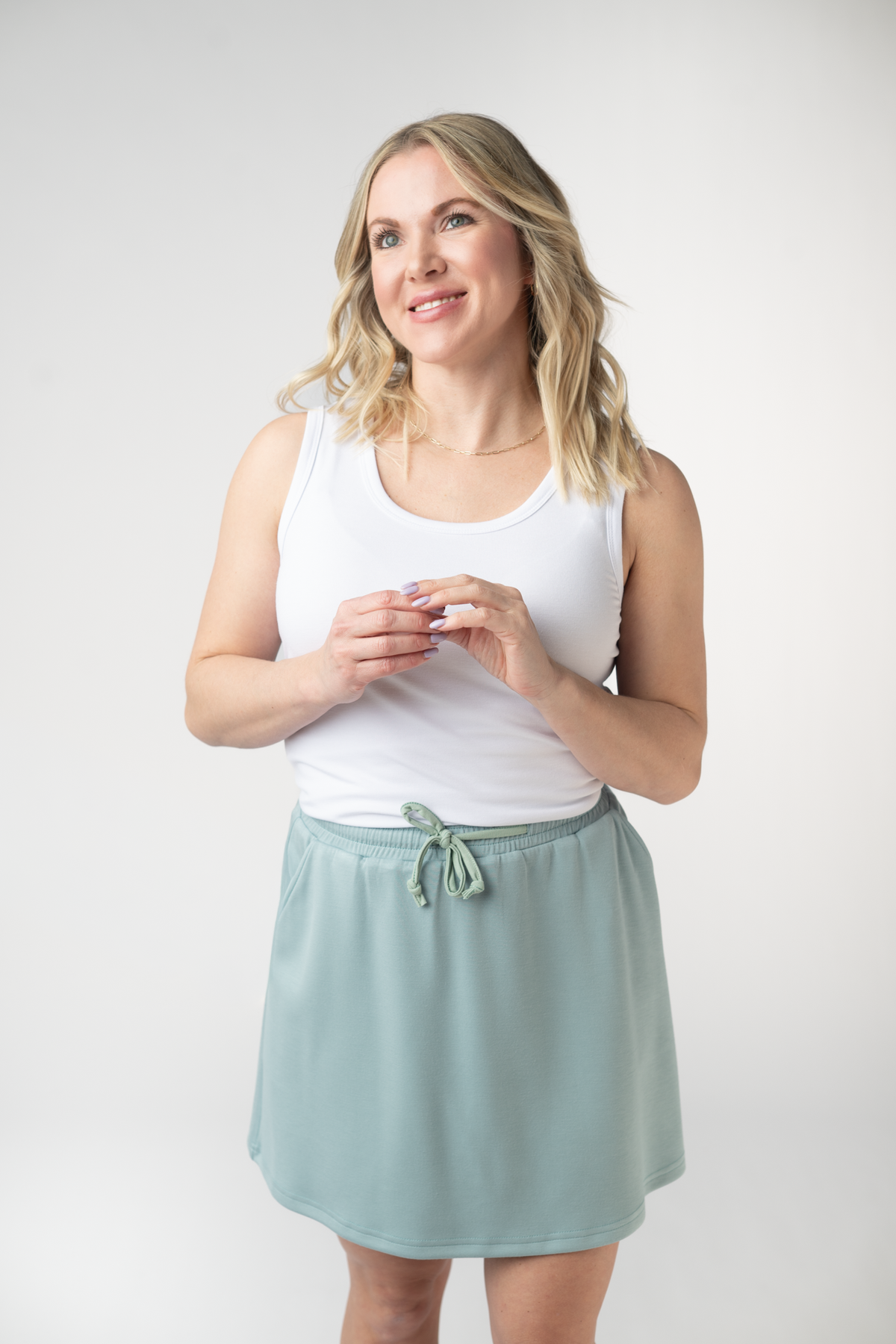 Serena Luxe Skort - Ocean Blue-skirts-Villari Chic, women's online fashion boutique in Severna, Maryland
