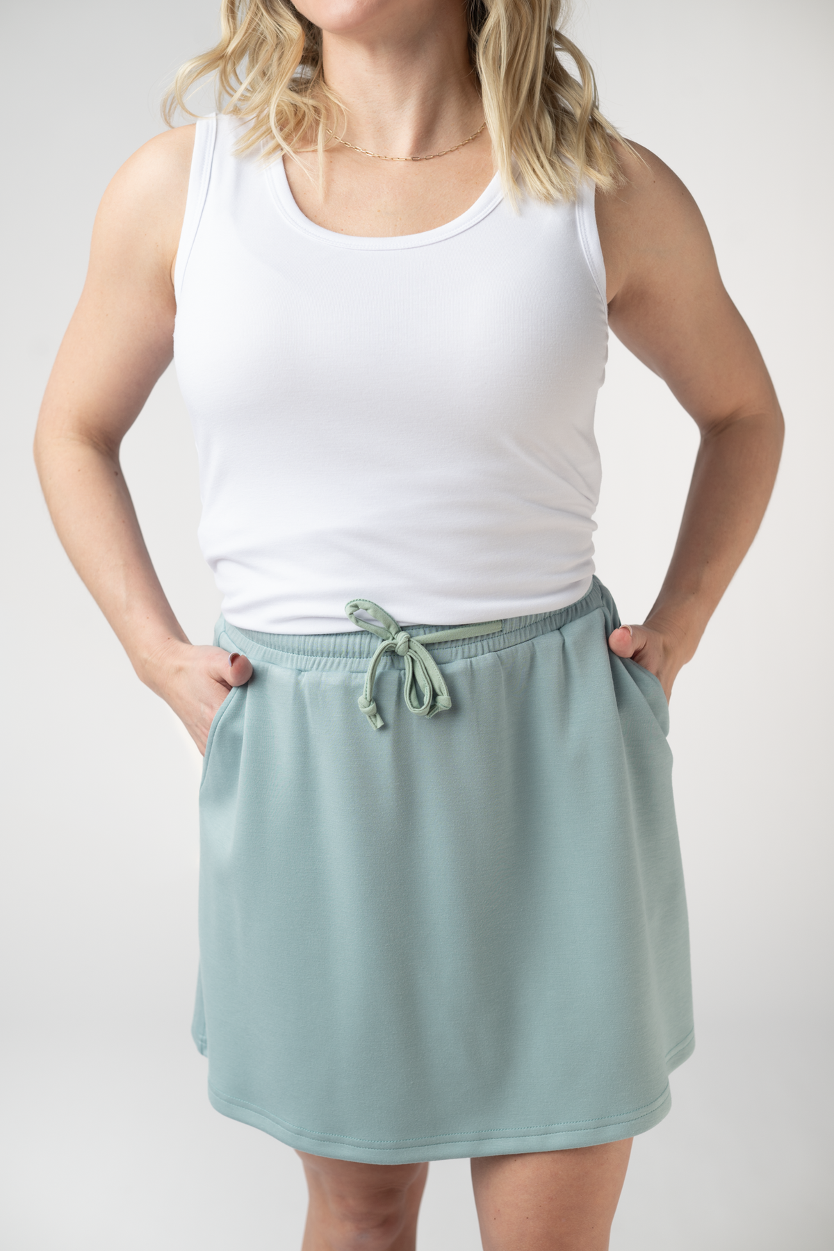 Serena Luxe Skort - Ocean Blue-skirts-Villari Chic, women's online fashion boutique in Severna, Maryland
