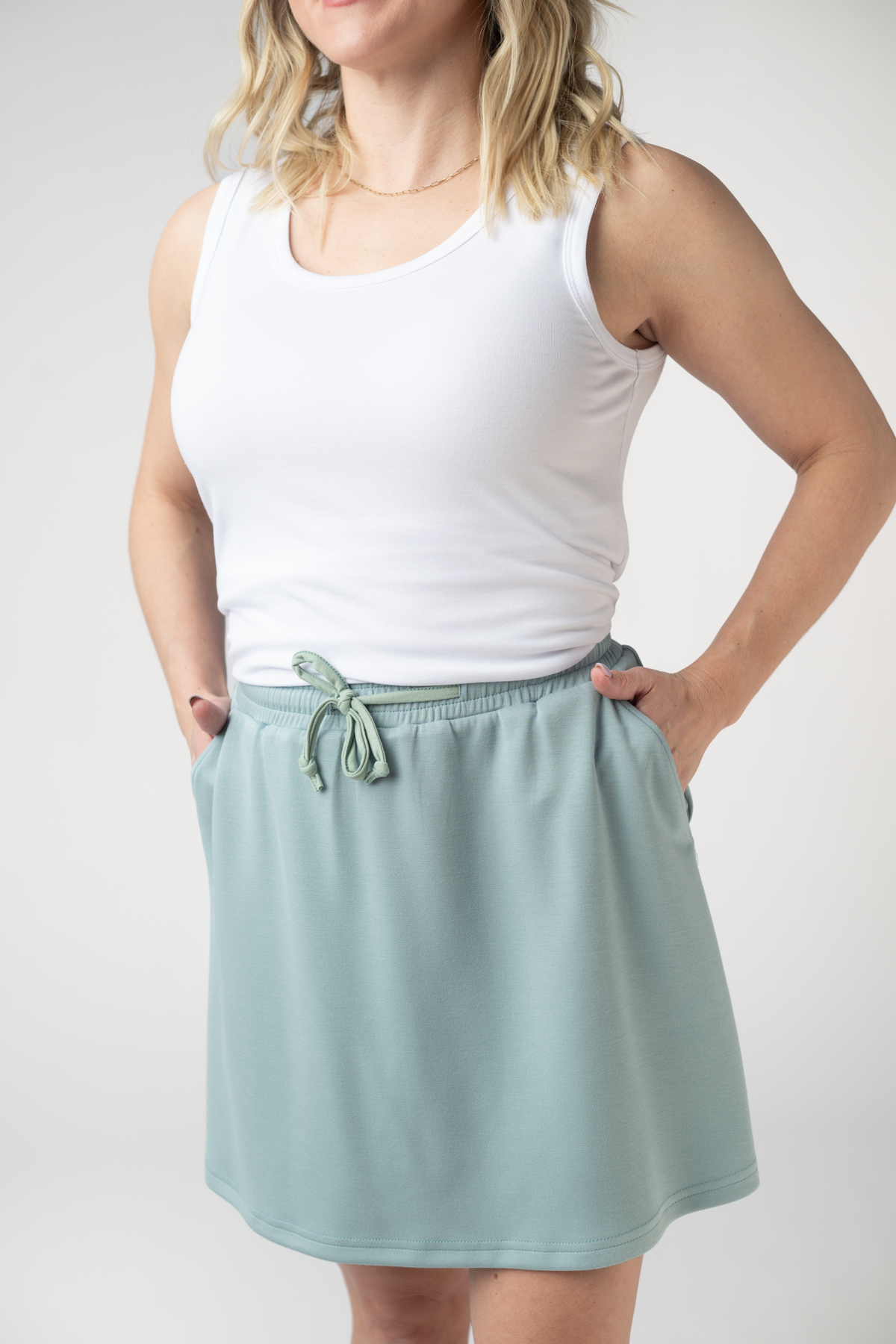 Serena Luxe Skort - Ocean Blue-skirts-Villari Chic, women's online fashion boutique in Severna, Maryland