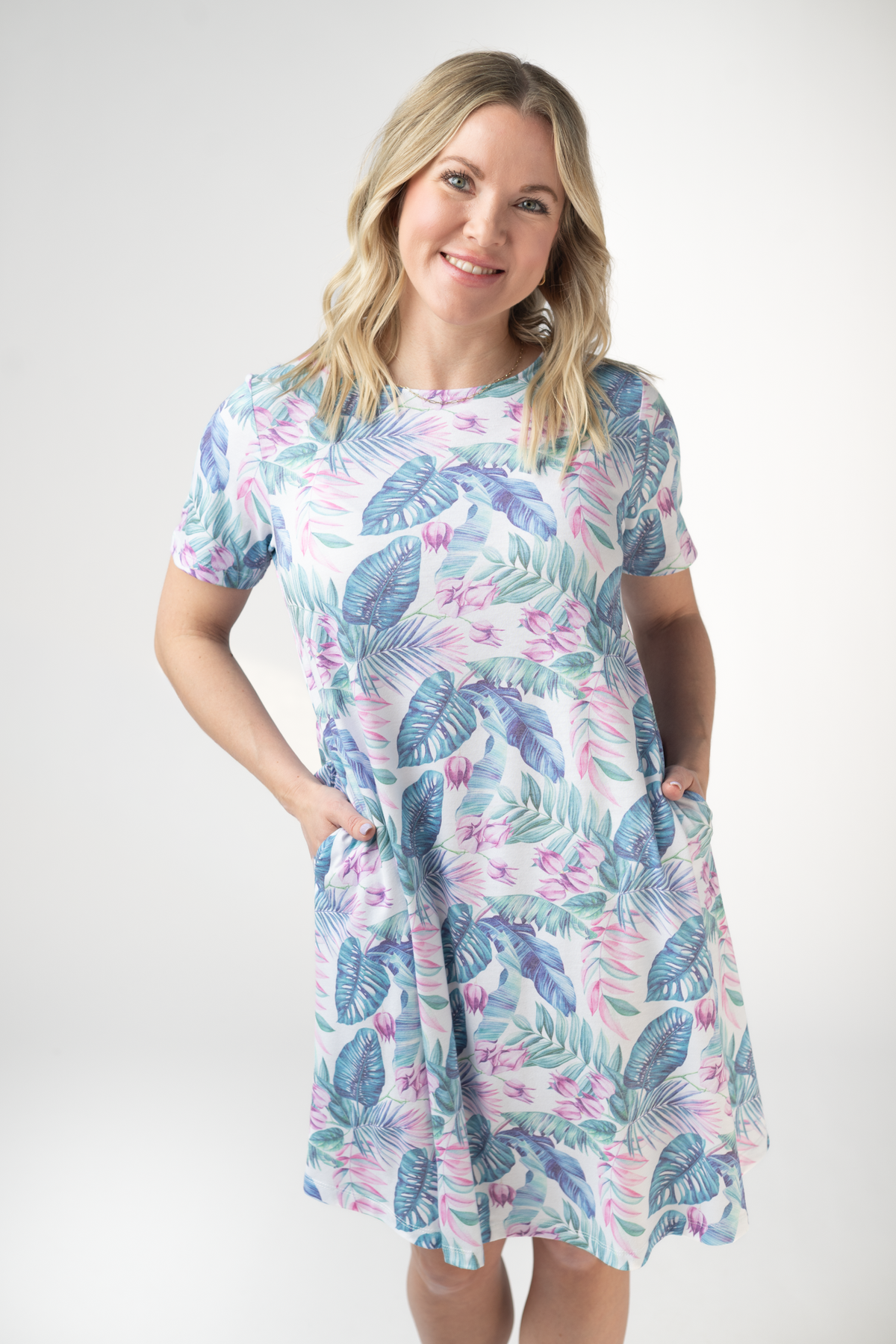 Alicia Dress - Tropical Leaf-dress-Villari Chic, women's online fashion boutique in Severna, Maryland