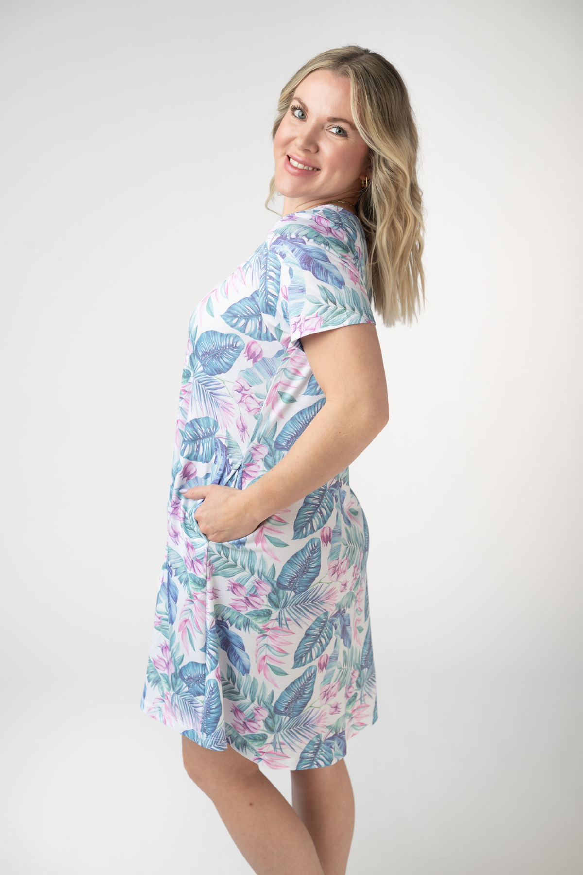 Alicia Dress - Tropical Leaf-dress-Villari Chic, women's online fashion boutique in Severna, Maryland