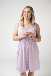 Beverly Button Dress - Lavender-dress-Villari Chic, women's online fashion boutique in Severna, Maryland