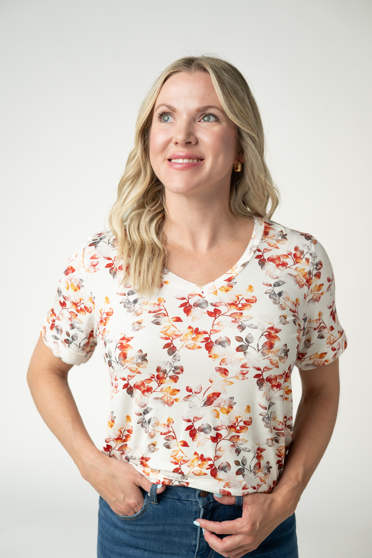 Sophie Top - Autumn Watercolor-Shirts-Villari Chic, women's online fashion boutique in Severna, Maryland