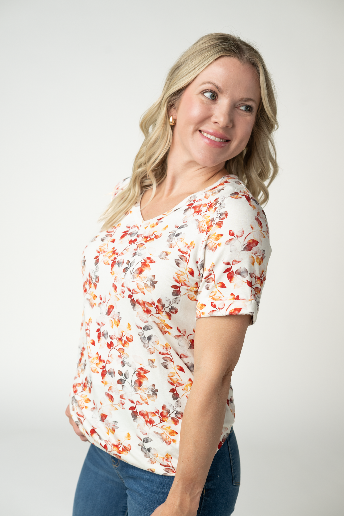 Sophie Top - Autumn Watercolor-Shirts-Villari Chic, women's online fashion boutique in Severna, Maryland