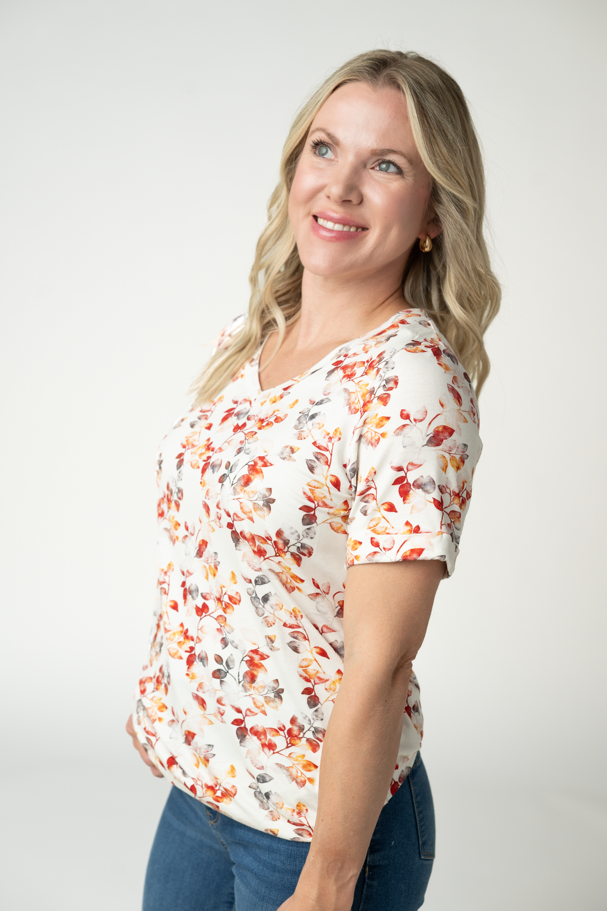 Sophie Top - Autumn Watercolor-Shirts-Villari Chic, women's online fashion boutique in Severna, Maryland
