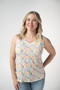 Noelle Tank - Petal Gardens-tank-Villari Chic, women's online fashion boutique in Severna, Maryland