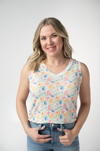 Noelle Tank - Petal Gardens-tank-Villari Chic, women's online fashion boutique in Severna, Maryland