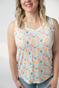 Noelle Tank - Petal Gardens-tank-Villari Chic, women's online fashion boutique in Severna, Maryland