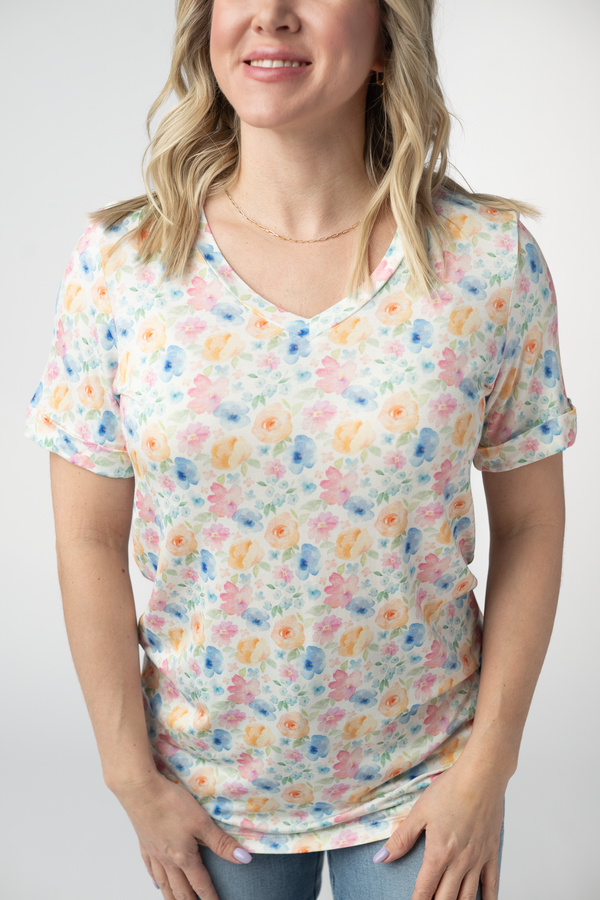 Sophie Top - Petal Gardens-Shirts-Villari Chic, women's online fashion boutique in Severna, Maryland