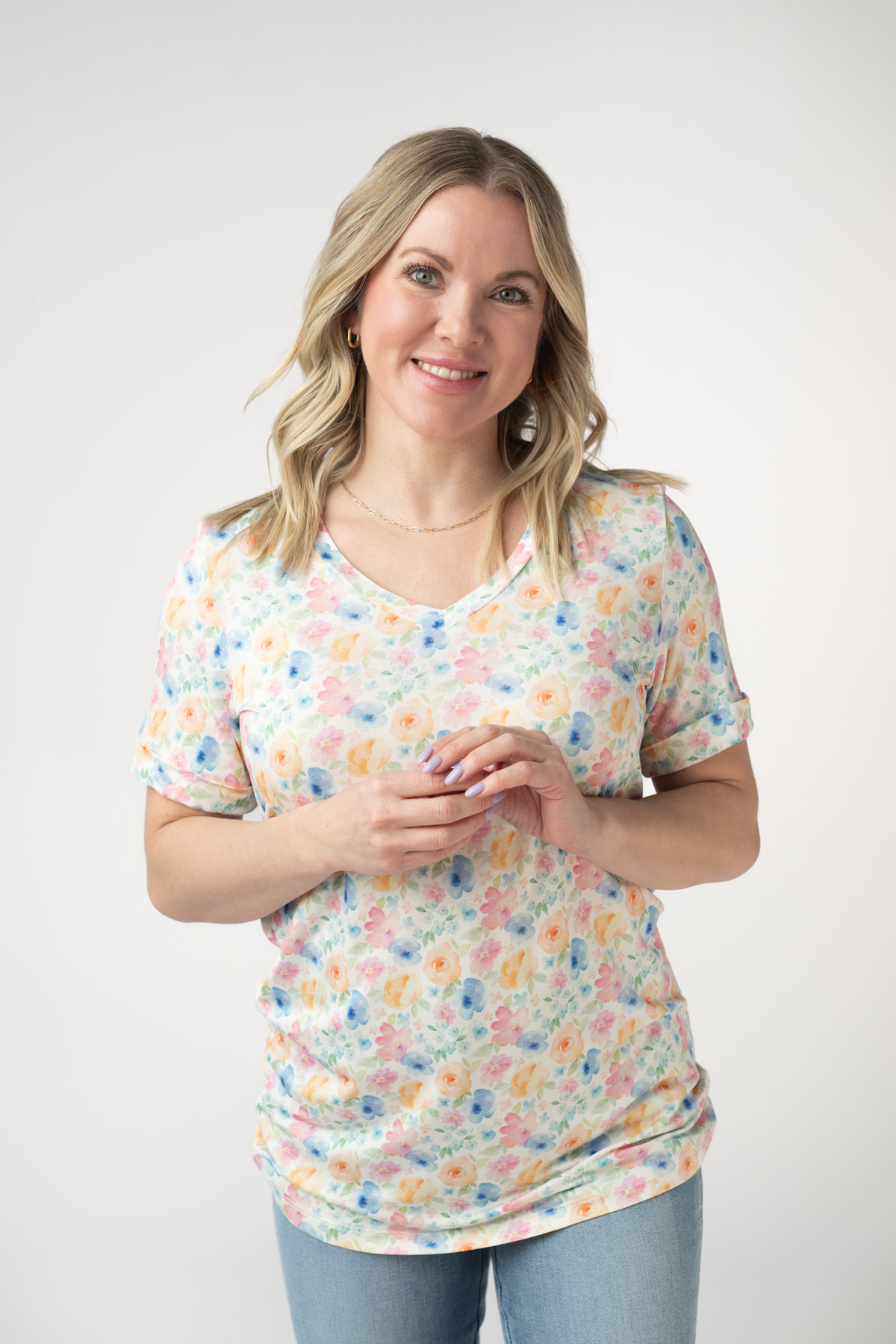 Sophie Top - Petal Gardens-Shirts-Villari Chic, women's online fashion boutique in Severna, Maryland