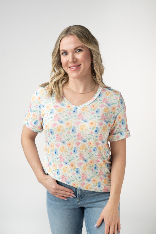 Sophie Top - Petal Gardens-Shirts-Villari Chic, women's online fashion boutique in Severna, Maryland