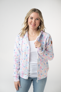 Fullzip Hoodie - Petal Gardens-hoodie-Villari Chic, women's online fashion boutique in Severna, Maryland