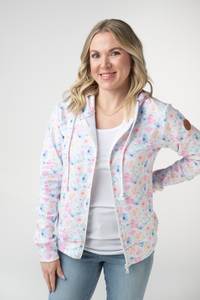 Fullzip Hoodie - Petal Gardens-hoodie-Villari Chic, women's online fashion boutique in Severna, Maryland
