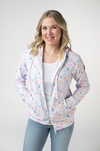 Fullzip Hoodie - Petal Gardens-hoodie-Villari Chic, women's online fashion boutique in Severna, Maryland