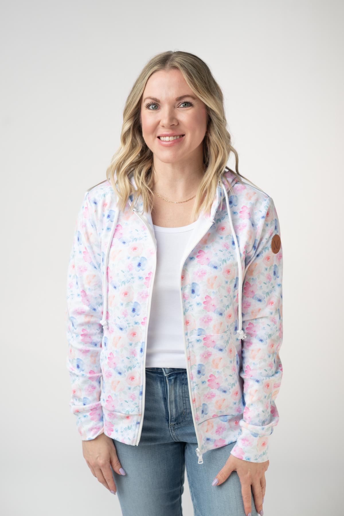 Fullzip Hoodie - Petal Gardens-hoodie-Villari Chic, women's online fashion boutique in Severna, Maryland