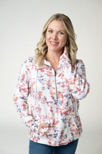 HalfZip Hoodie - Autumn Watercolor-Hoodie-Villari Chic, women's online fashion boutique in Severna, Maryland