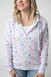 Fullzip Hoodie - Petal Gardens-hoodie-Villari Chic, women's online fashion boutique in Severna, Maryland