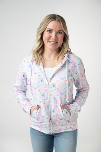 Fullzip Hoodie - Petal Gardens-hoodie-Villari Chic, women's online fashion boutique in Severna, Maryland