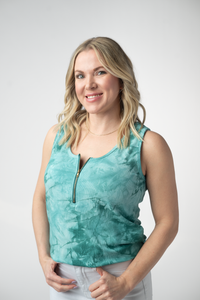 Mila Zipper Tank - Teal Tie Dye-clothing-Villari Chic, women's online fashion boutique in Severna, Maryland