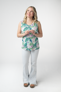 Noelle Tank - Tropical Leaf-tank-Villari Chic, women's online fashion boutique in Severna, Maryland