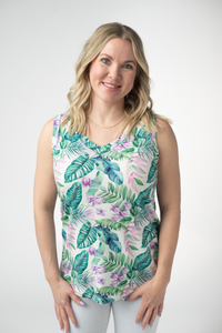 Noelle Tank - Tropical Leaf-tank-Villari Chic, women's online fashion boutique in Severna, Maryland