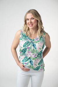 Noelle Tank - Tropical Leaf-tank-Villari Chic, women's online fashion boutique in Severna, Maryland