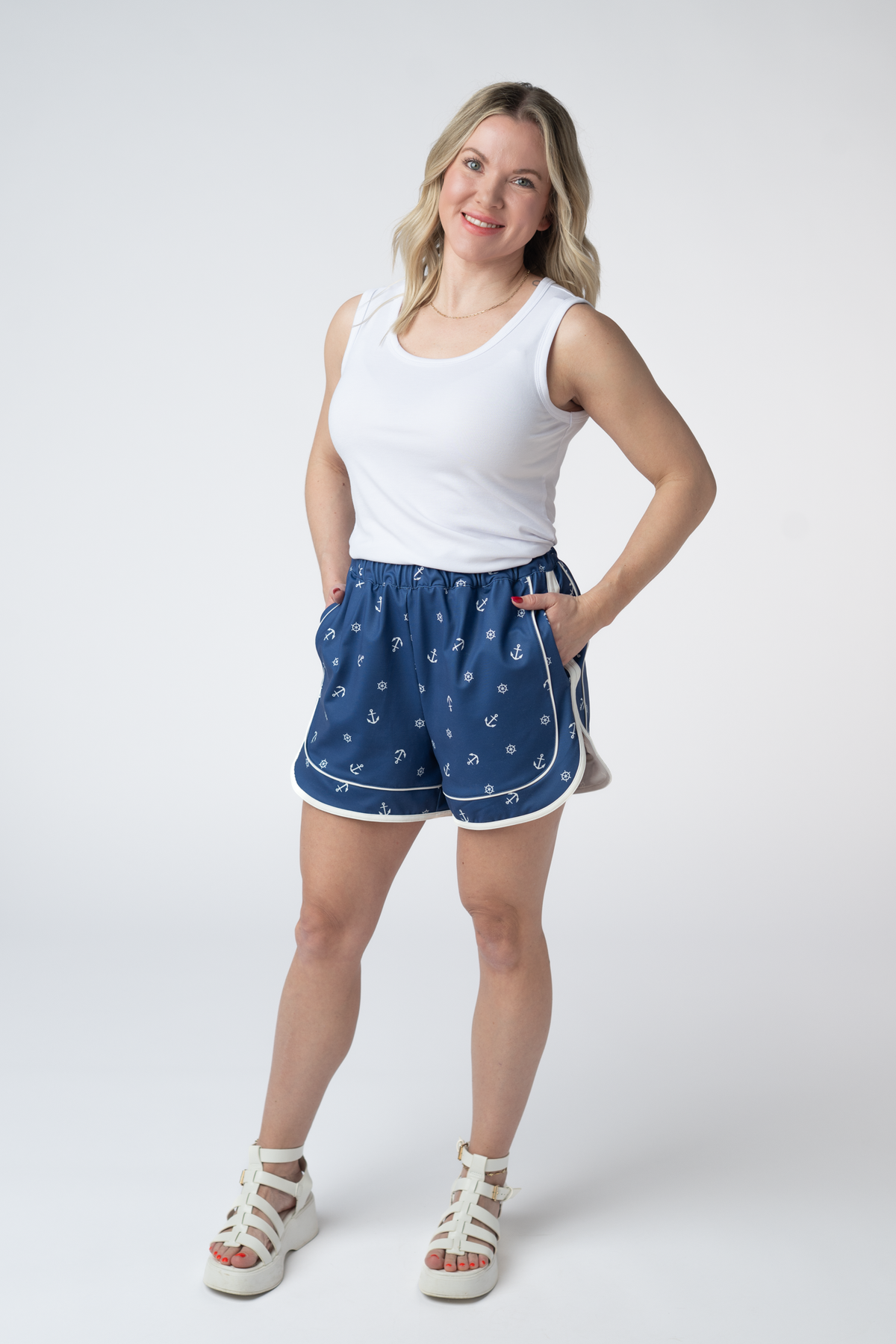 Dolphin Shorts - Nautical Navy-shorts-Villari Chic, women's online fashion boutique in Severna, Maryland