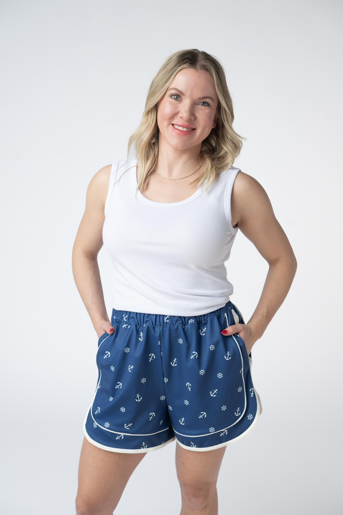 Dolphin Shorts - Nautical Navy-shorts-Villari Chic, women's online fashion boutique in Severna, Maryland