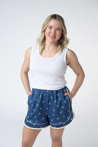 Dolphin Shorts - Nautical Navy-shorts-Villari Chic, women's online fashion boutique in Severna, Maryland