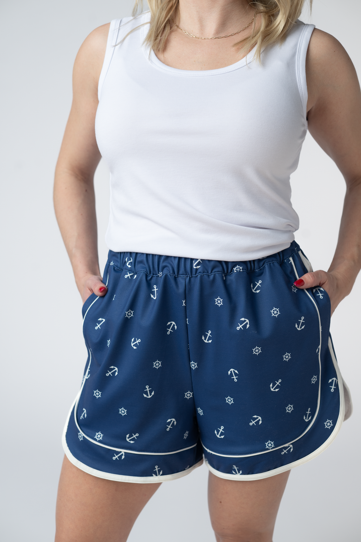 Dolphin Shorts - Nautical Navy-shorts-Villari Chic, women's online fashion boutique in Severna, Maryland