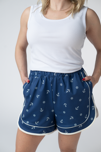 Dolphin Shorts - Nautical Navy-shorts-Villari Chic, women's online fashion boutique in Severna, Maryland