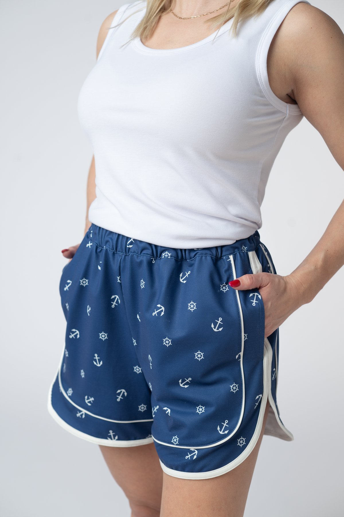Dolphin Shorts - Nautical Navy-shorts-Villari Chic, women's online fashion boutique in Severna, Maryland