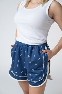 Dolphin Shorts - Nautical Navy-shorts-Villari Chic, women's online fashion boutique in Severna, Maryland