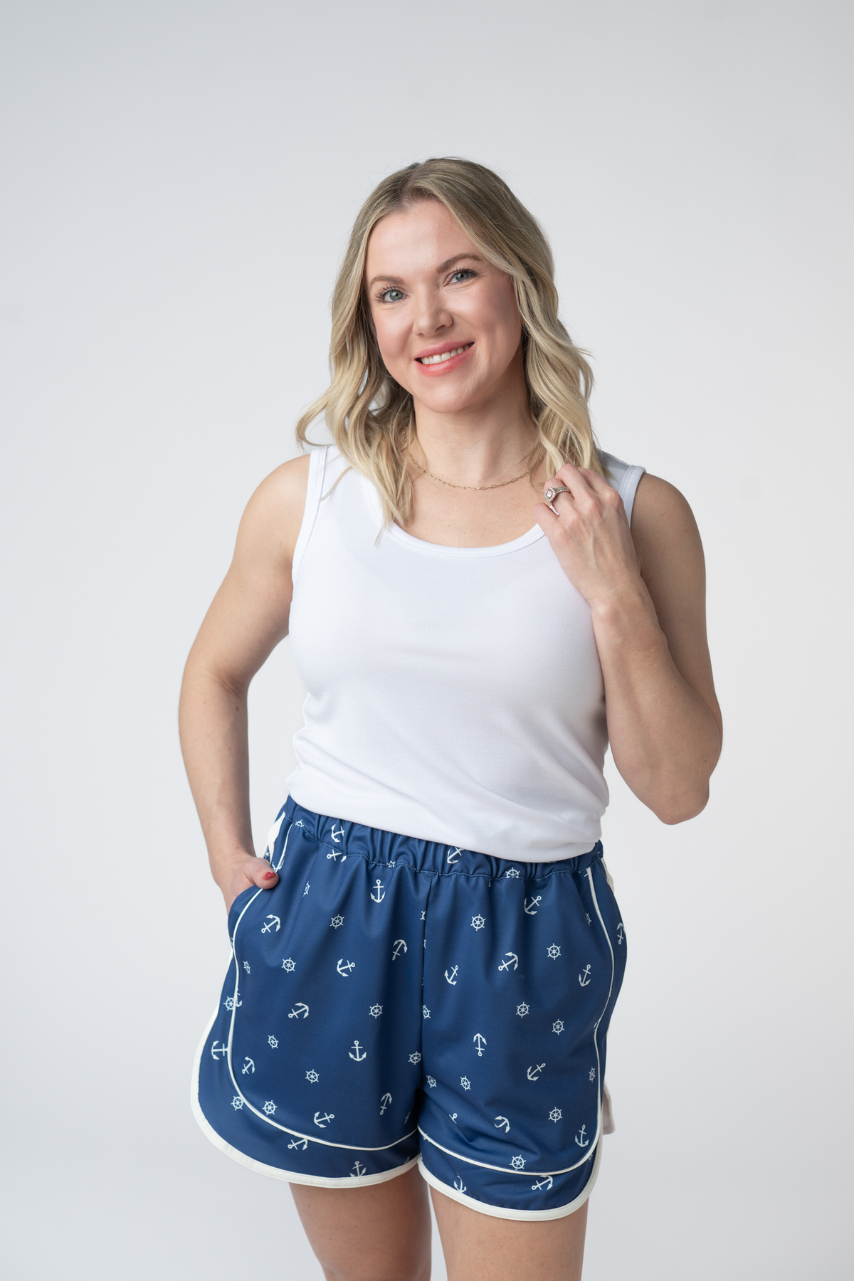 Dolphin Shorts - Nautical Navy-shorts-Villari Chic, women's online fashion boutique in Severna, Maryland