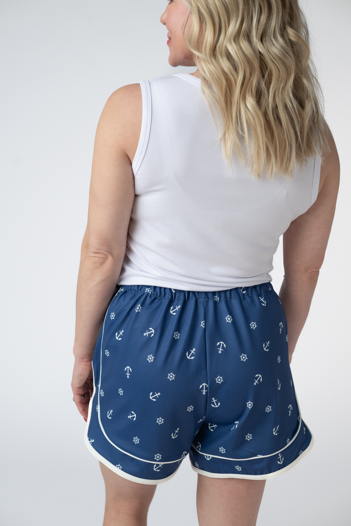 Dolphin Shorts - Nautical Navy-shorts-Villari Chic, women's online fashion boutique in Severna, Maryland