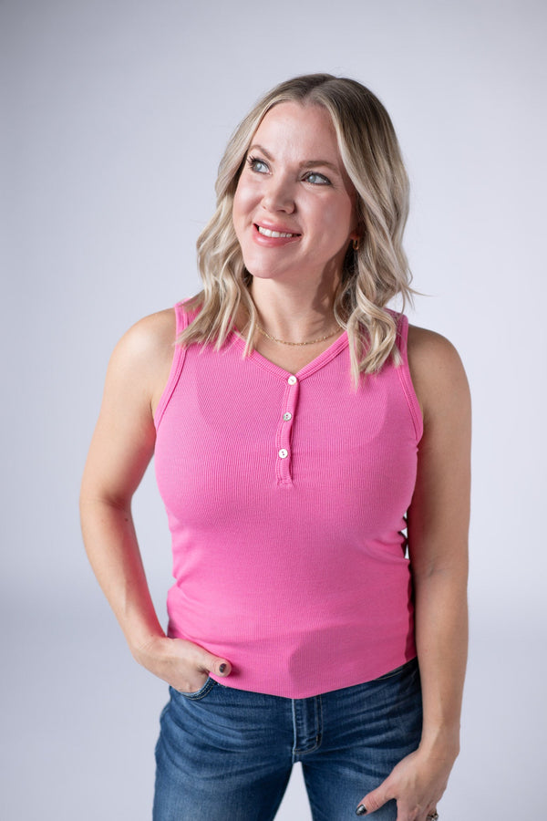 Addison Tank - Pink-tanks-Villari Chic, women's online fashion boutique in Severna, Maryland