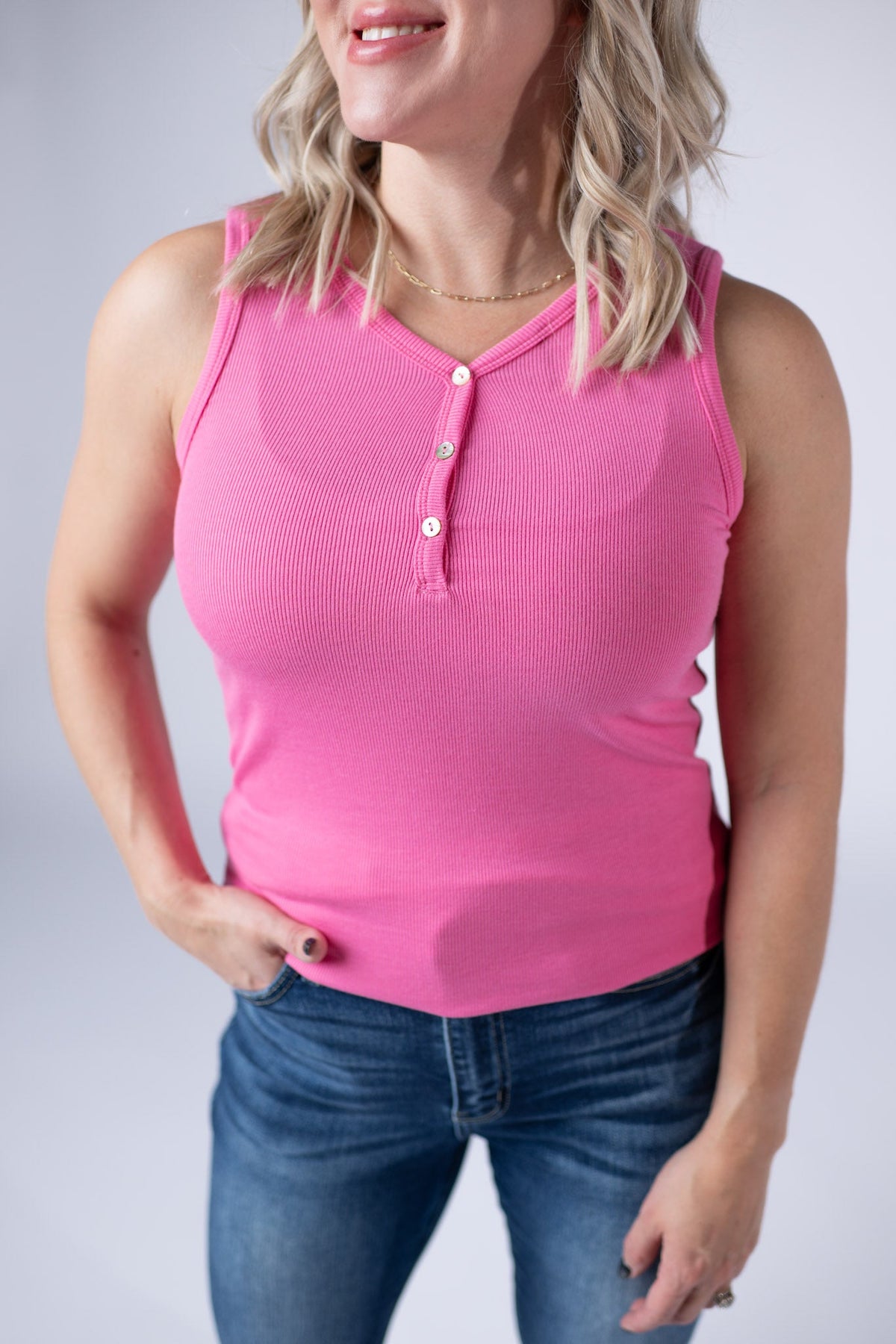 Addison Tank - Pink-tanks-Villari Chic, women's online fashion boutique in Severna, Maryland
