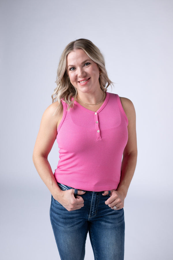 Addison Tank - Pink-tanks-Villari Chic, women's online fashion boutique in Severna, Maryland