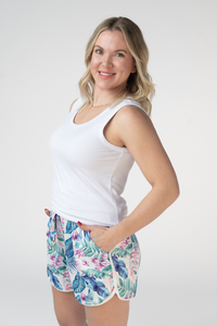 Nova Summer Shorts - Tropical Leaf-shorts-Villari Chic, women's online fashion boutique in Severna, Maryland