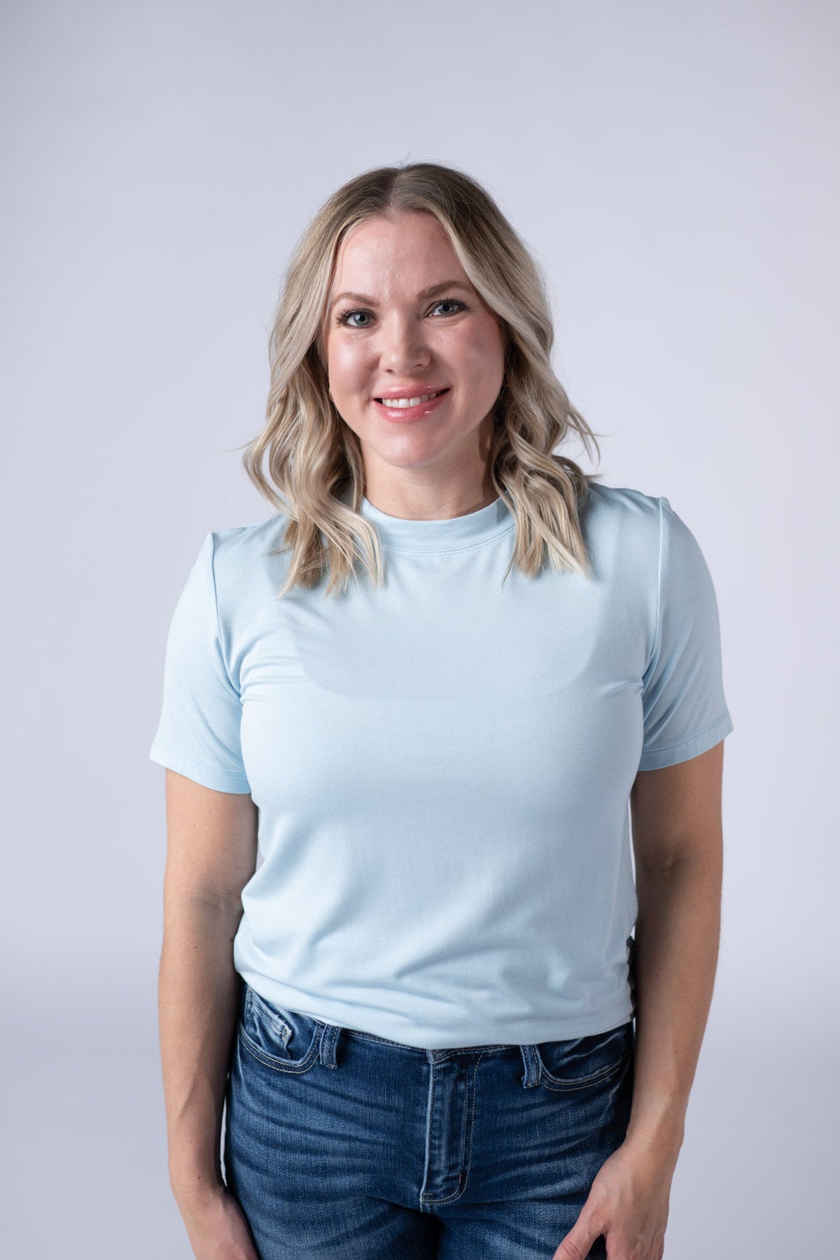 Blair Short Sleeve Top - Sky Blue-Tops-Villari Chic, women's online fashion boutique in Severna, Maryland